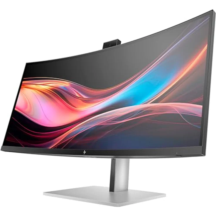 HP 734pm - Series 7 Pro - 34" gebogener Monitor - 3440x1440 WQHD @120 Hz - 400 cd/m² - Thunderbolt 4, HDMI, DisplayPort, USB-C - Lautsprecher - Schwarz, Silber – Bild 4
