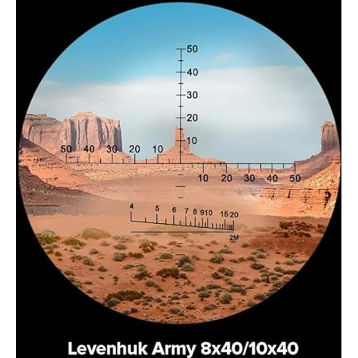 Levenhuk Army 10x40 Robustes Fernglas für Wildtierbeobachtung und Jagd, wasser- und staubdicht, mehrfach vergütete Optik und Absehen – Bild 2