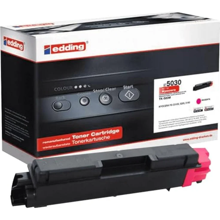 edding Tonerpatrone EDD-5030, kompatibel mit Kyocera TK-580M, magenta, bis zu 2.800 Druckseiten – Bild 2