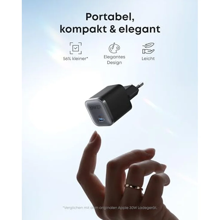 Anker Nano 45W USB C Ladegerät, kompakter Netzteil mit ActiveShield-Technologie, inklusive 1,8m USB-C Kabel, schnellladefähig für iPhone 17/Pro Max, MacBook und Samsung Galaxy S25 Ultra – Bild 3