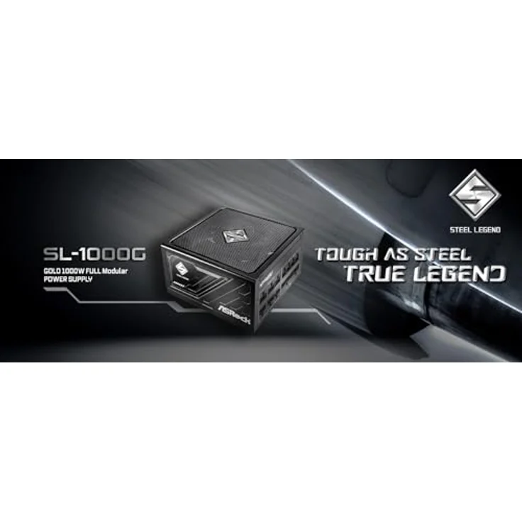 AsRock Steel Legend 1000W ATX Netzteil, 80+ Gold zertifiziert, modulares Kabelmanagement, Schwarz – Bild 4