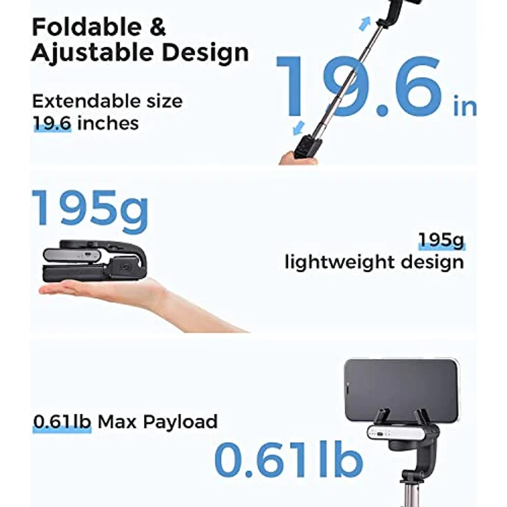 Hohem iSteady Q, Stativ mit flexibler 3-Achsen-Stabilisierung, schwarz – Bild 2