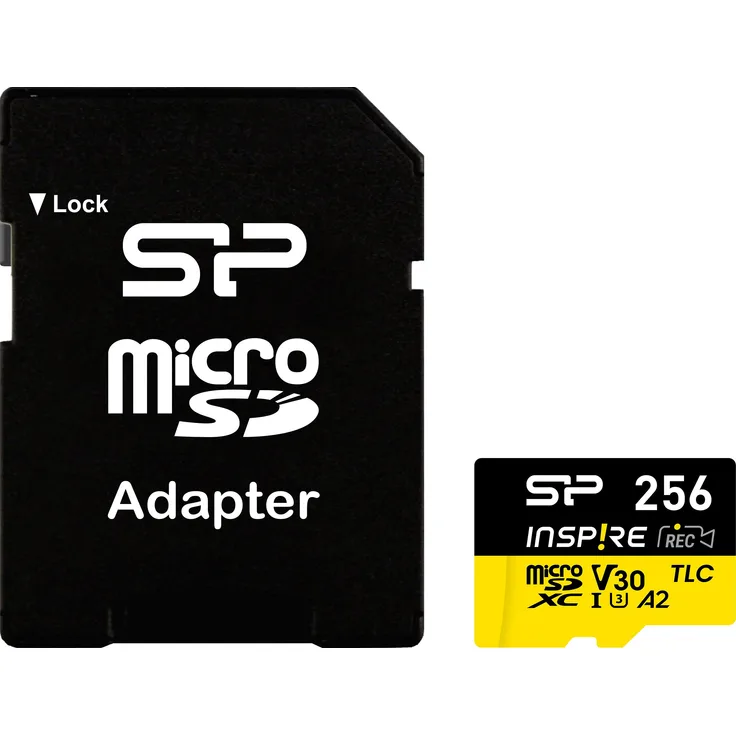 Silicon Power Inspire MicroSDXC 256GB, UHS-I Klasse 10, R/W 170/150 MB/s, schwarz, wasserfest mit Adapter
