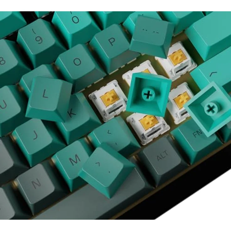 Glorious GPBT Keycaps 115 Tastenkappen-Set deutsches Layout QWERTZ Rain Forest Türkis Grün – Bild 2