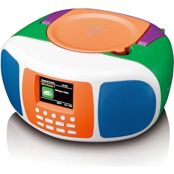 Lenco SCD-861KIDS, Tragbares DAB+/FM-Radio für Kinder mit Bluetooth 5.3, CD-Player, Stereo-Sound, Farbdisplay, Weckfunktion und Akku- & Netzbetrieb - Buntes Design – Bild 4