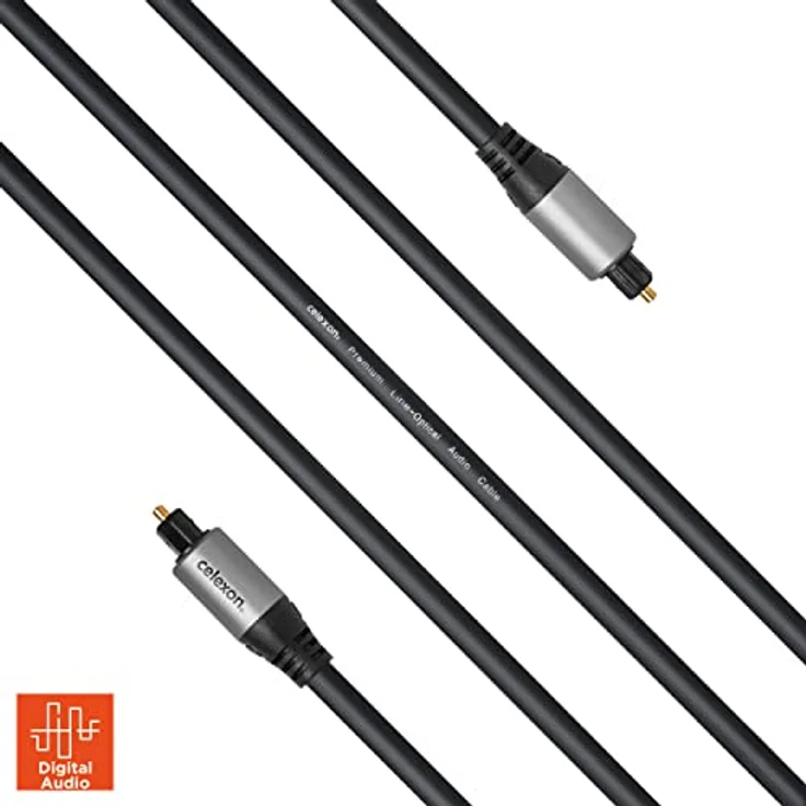 celexon Toslink Optisches Audiokabel 10,0m - Professional Line, 2-fach geschirmt, vergoldete Kontakte, schwarz – Bild 2