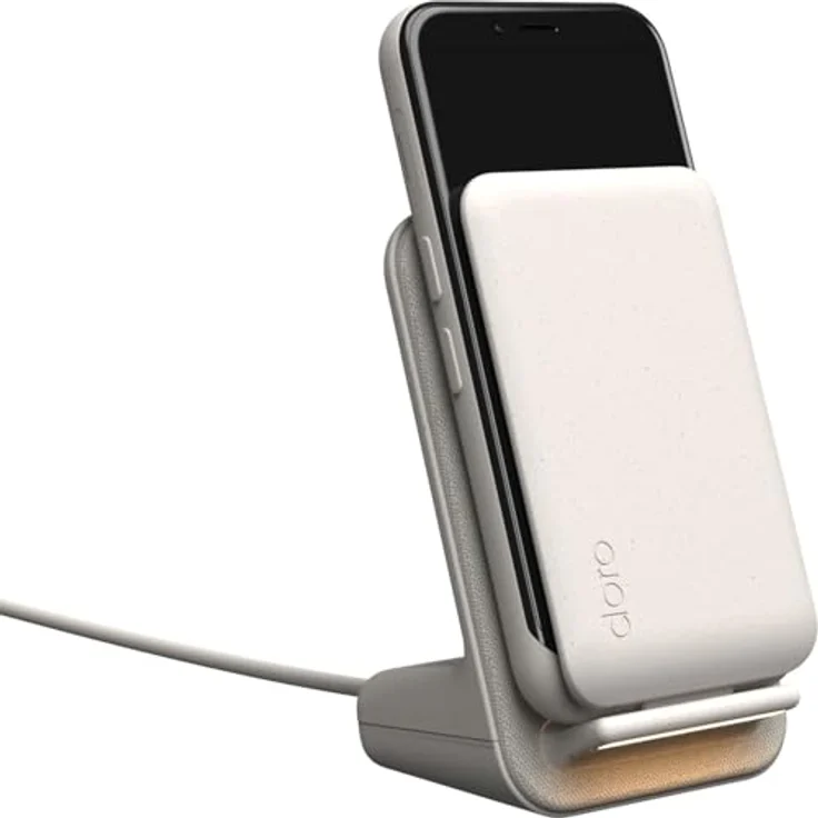 Doro Wireless Charger für Aurora Modelle, kabelloses Ladegerät im stilvollen Beige mit freihändiger Videokonferenzfunktion – Bild 6