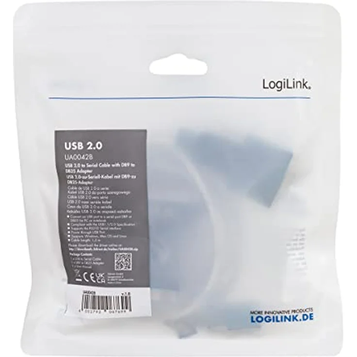 LogiLink UA0042B - USB 2.0 (Typ-A) auf Seriell (RS232) Adapterkabel inkl. Adapter (DB9 zu DB25) für Win 11, Länge 1,3 m – Bild 5
