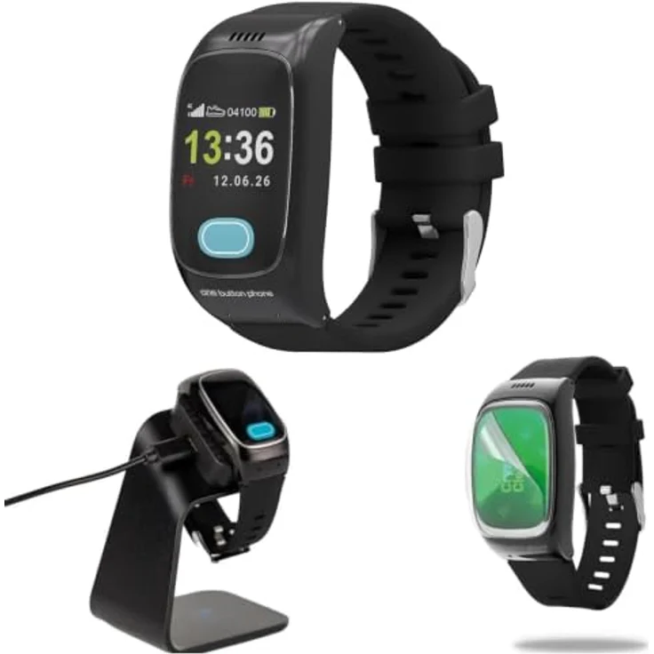 one button phone Notrufuhr Modell 2024, Senioren Smartwatch mit SOS-Taste, automatischer Sturzerkennung und GPS-Ortung – Bild 1