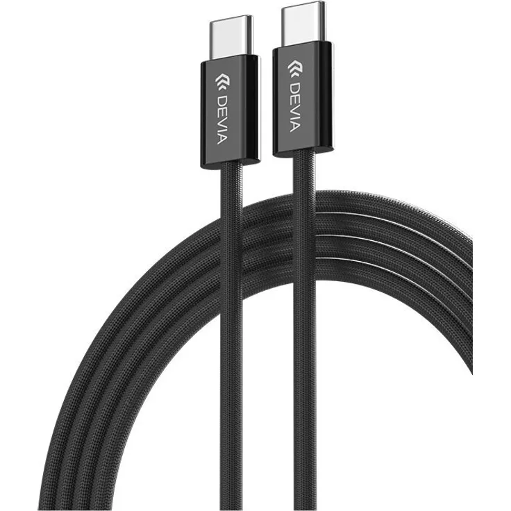 Devia Ladekabel Smart EC325 PD USB-C - USB-C 1,0 m 60W 3A, gewebtes Nylongeflecht, schwarz