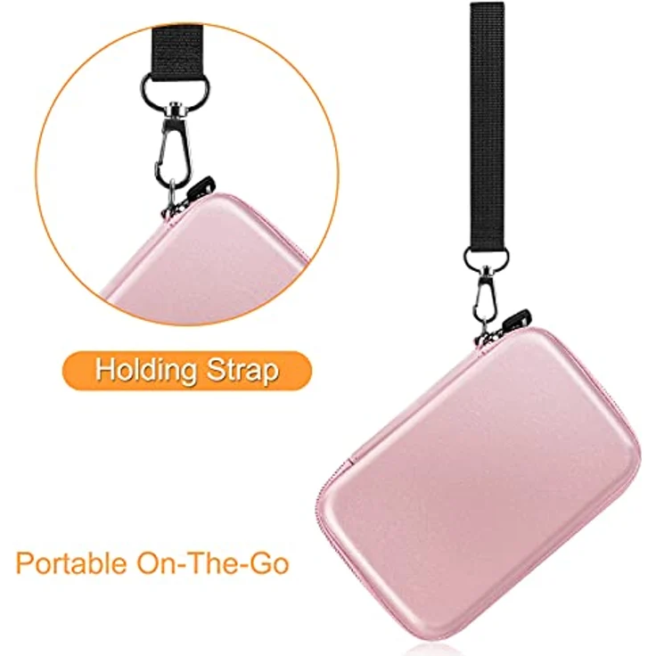 FINTIE Tasche für Fujifilm Instax Mini Link 2 / Mini Link, Hartschalen Tragetasche mit Reißverschluss, Schutz vor Stößen und Nässe, Roségold – Bild 2