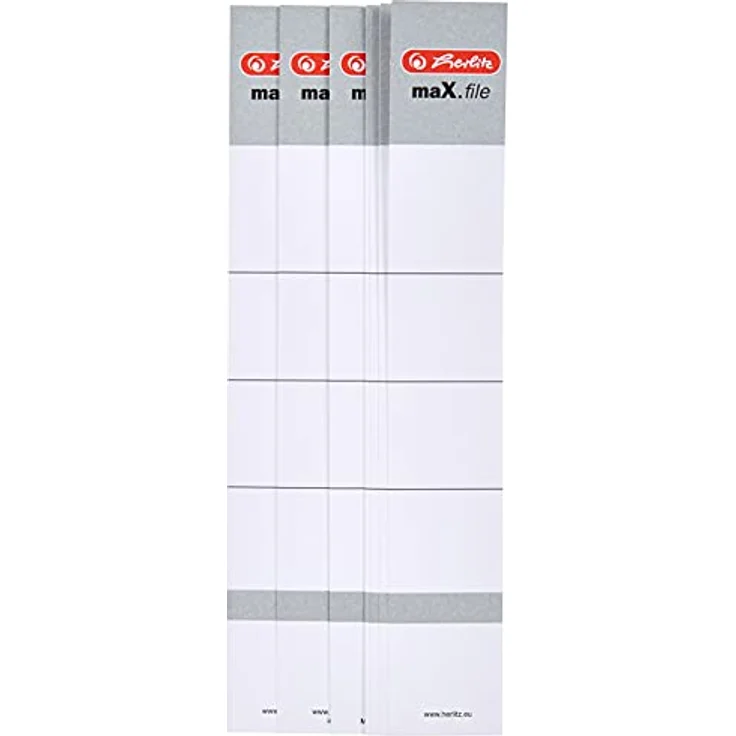 Herlitz Ordnerrücken-Einsteckschilder maX.file, 30 x 190 mm, weiß, 10 Etiketten, für Wechselfenster – Bild 3