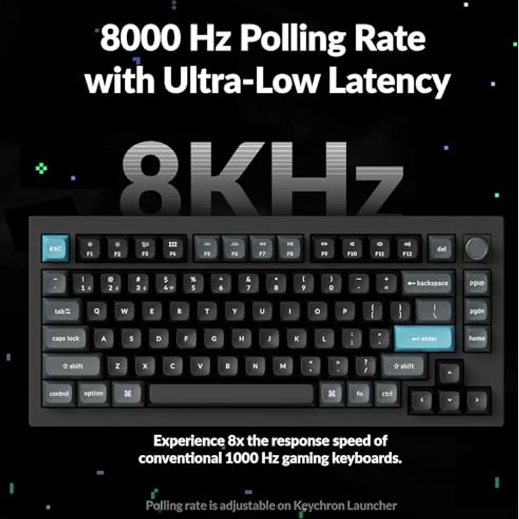 Keychron Q1 Ultra 8K, 75 % Kabellose Mechanische Tastatur, Aluminium, 82 Tasten, ZMK-programmierbar, POM Switch - Red – Bild 3