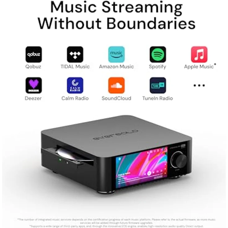 Eversolo Eversolo Play CD-Edition Kompaktanlage mit CD-Spieler, Streaming Verstärker, 5,5 Zoll Touch-Display, Aluminiumgehäuse, 60W Leistung, Multi-Room-System – Bild 2