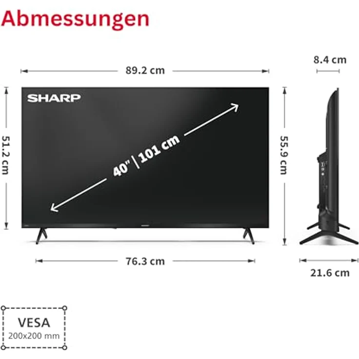 Sharp 40HE2745E, 40 Zoll Smart TV Powered by TiVo, Full HD, HDR10, Triple-Tuner, LED Fernseher – Bild 3