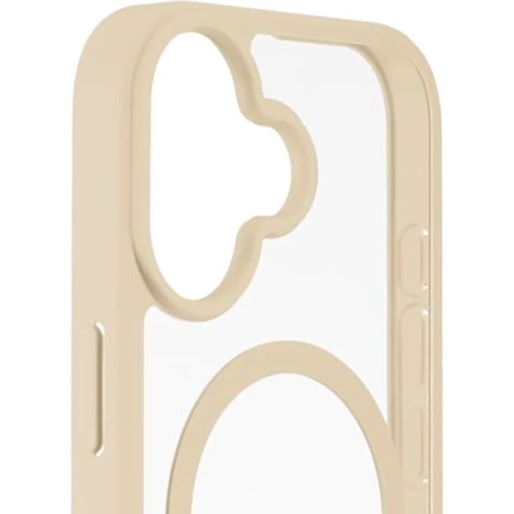 Hama Handyhülle für iPhone 17 und MagSafe, magnetisches Case mit Kantenschutz, Kameraschutz, Anti-Rutsch Oberfläche, geschützte Seitentasten, durchsichtig/beige – Bild 4