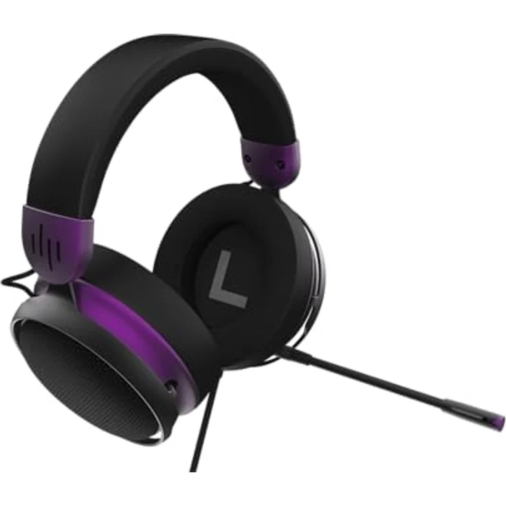 Dark Project SONO Gaming-Headset, kabelgebunden mit 53-mm-Neodym-Treibern, abnehmbarem Mikrofon und dreischichtigen Ohrpolstern, Schwarz/Violett – Bild 2