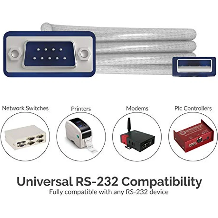 Sabrent USB 2.0 to Serial (9-Pin) DB-9 RS-232 Converter Cable, Prolific Chipset, Hexnuts, [Windows 10-8.1-8-7-VISTA-XP, Mac OS X 10.6 and Above] 6-Feet (CB-9P6F) - Preisvergleich – Bild 4
