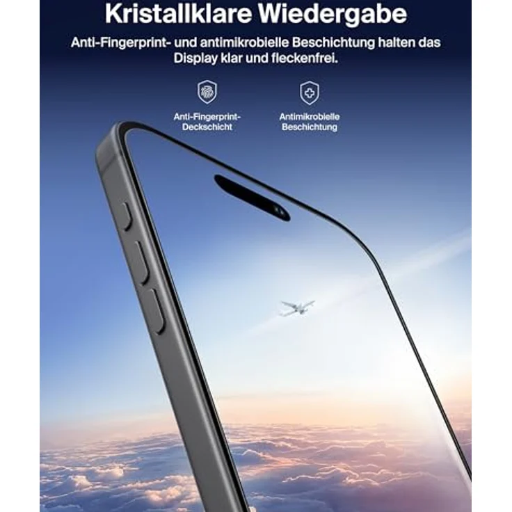 Belkin UltraGlass 2, Displayschutzfolie für Apple iPhone 17 Pro, transparent, 2,7 mal widerstandsfähiger als Hartglas, nur 0,29 mm dünn, antimikrobielle Beschichtung – Bild 4