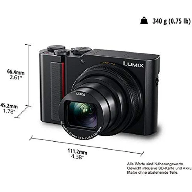 Panasonic LUMIX DC-TZ202EG-K Travelzoom Kamera (1-Zoll Sensor, 15x opt. Zoom, Leica Objektiv, Sucher, 4K, schwarz) – Bild 6