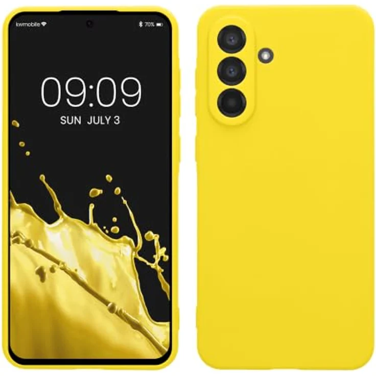 kwmobile Handyhülle für Samsung Galaxy A56 5G - flexibles Silikon Case, reißfest und rutschfest, strahlend Gelb – Bild 1