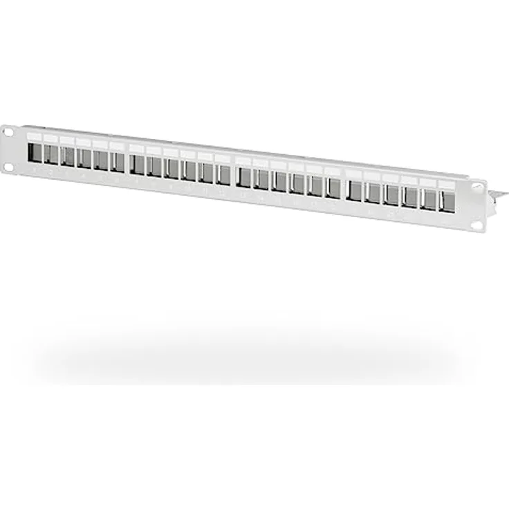EFB-Elektronik Verteilerfeld Patchpanel 19 Zoll 1HE, 24-Port, grau, platzsparend und wartungsfreundlich