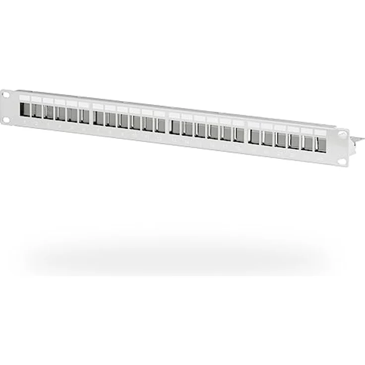 EFB-Elektronik Verteilerfeld Patchpanel 19 Zoll 1HE, 24-Port, grau, platzsparend und wartungsfreundlich – Bild 1