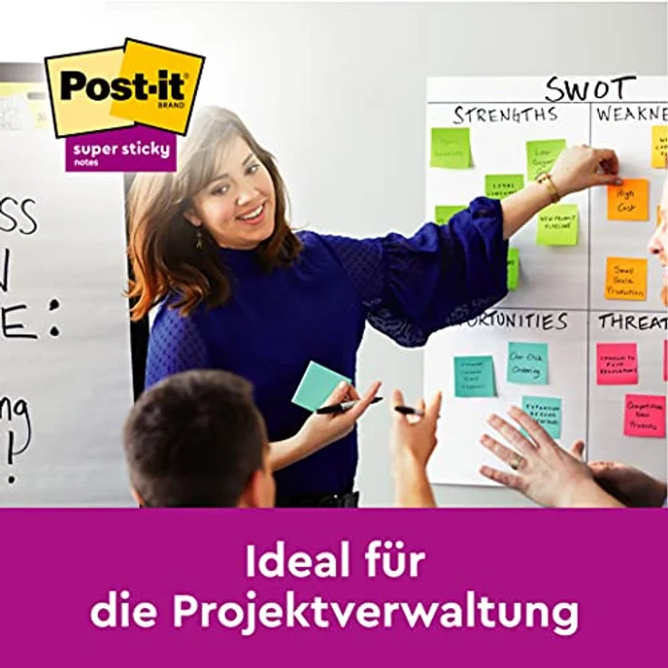 Post-it Super Sticky Z-Notes Boost, Haftnotizblock R330-5SS-BOOS, 76 x 76 mm, 5x 90 Blatt, praktische Z-Faltung, Kartonspender – Bild 7