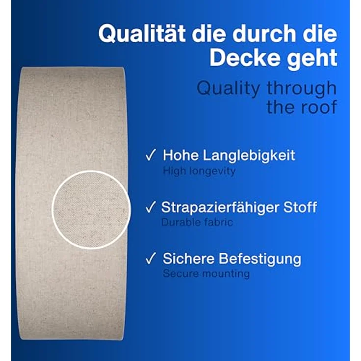 REV Deckenleuchte - Deckenlampe rund 30cm mit Stoff-Lampenschirm im Vintage-Look, taupe, ideal für Schlafzimmer & Wohnzimmer – Bild 3