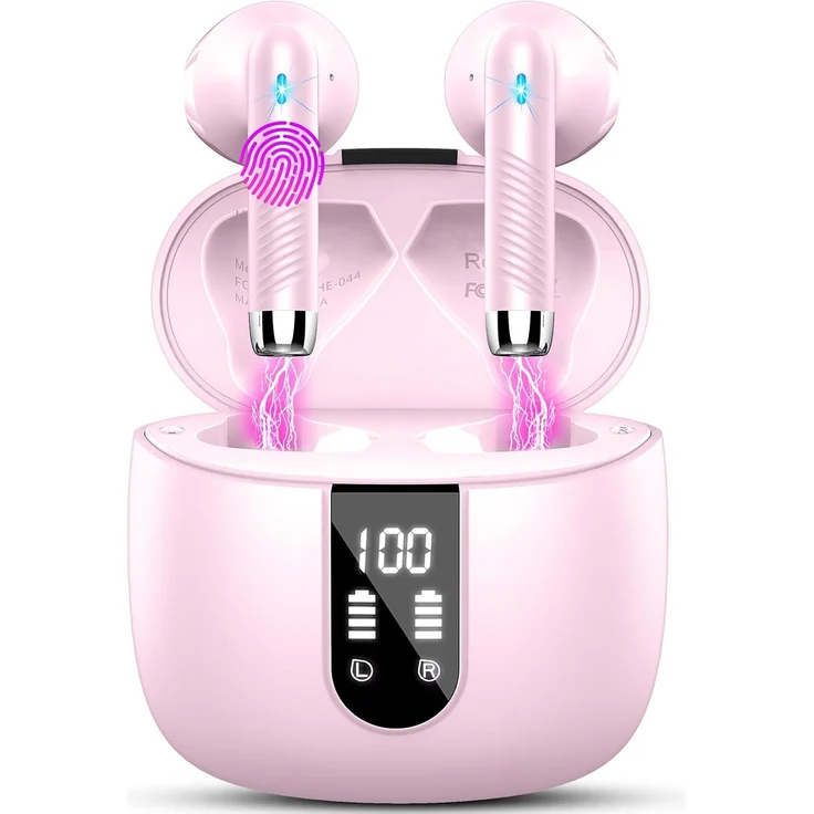 Drsaec Bluetooth Kopfhörer In-Ear, 4 Mikrofone, ENC Noise Cancelling, 48h Akku, IP7 Wasserdicht, LED Display, Wireless Earbuds mit USB-C Schnellladung
