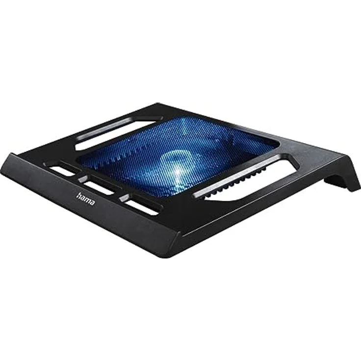 Hama Notebook-Kühler Black Edition, Kühlungssystem mit blauen LEDs und gummierter Unterseite für stabilen Stand – Bild 5