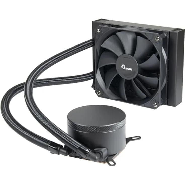 Inter-Tech Kühler ARGUS Iceman B-120 AIO Wasserkühlung, AMD/Intel 200 Watt, hohe Qualität, Schwarz