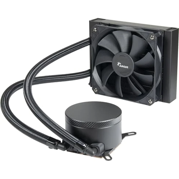 Inter-Tech Kühler ARGUS Iceman B-120 AIO Wasserkühlung, AMD/Intel 200 Watt, hohe Qualität, Schwarz – Bild 1