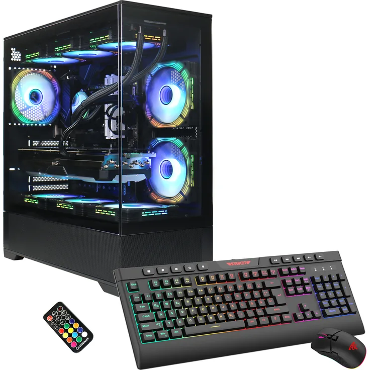 GAMEMAX Vista AB 7516, Gaming-PC mit Ryzen 5 7500F, 32GB DDR5 RAM, 1TB SSD, RTX 5060Ti (16GB), Wasserkühlung, Windows 11