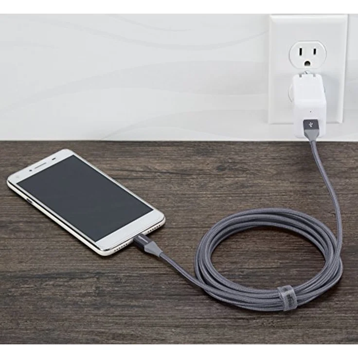 AmazonBasics - USB-2.0-A auf Micro-B-Kabel mit doppelt geflochtenem Nylon | 3 m, Dunkelgrau - Preisvergleich – Bild 3