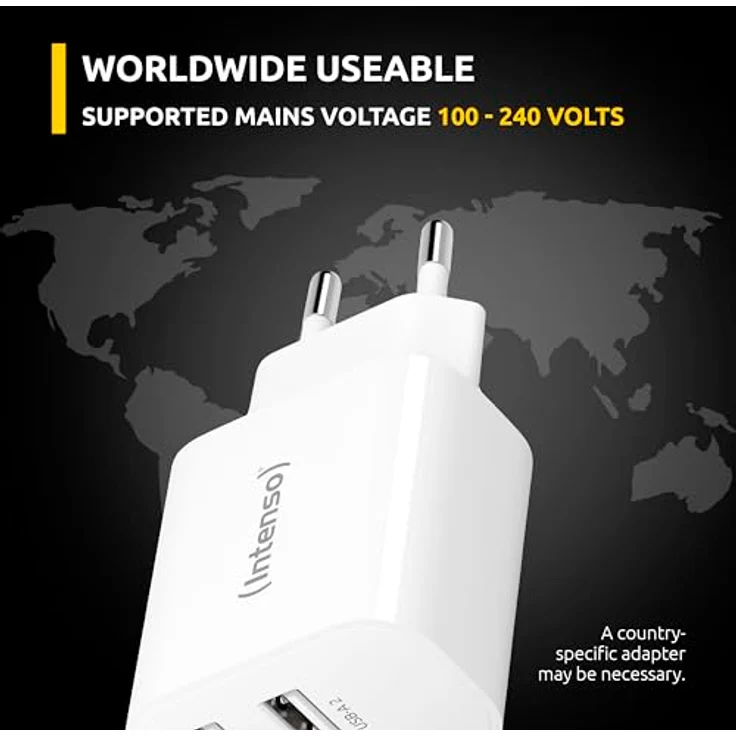 Intenso Power Adapter W24AA, USB-A Ladegerät mit 2 USB-A Anschlüssen, 24 Watt, weiß – Bild 5