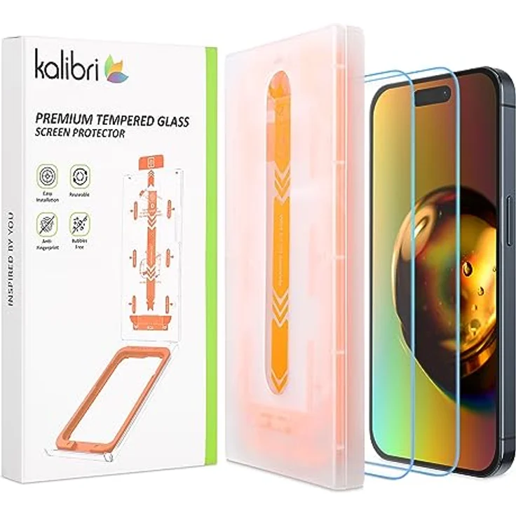 kalibri 2X Panzer Schutz Glas Folie für iPhone 15 Pro - Full Display Screen Protector - Handy Schutzglas Kratzfest - Transparent – Bild 1