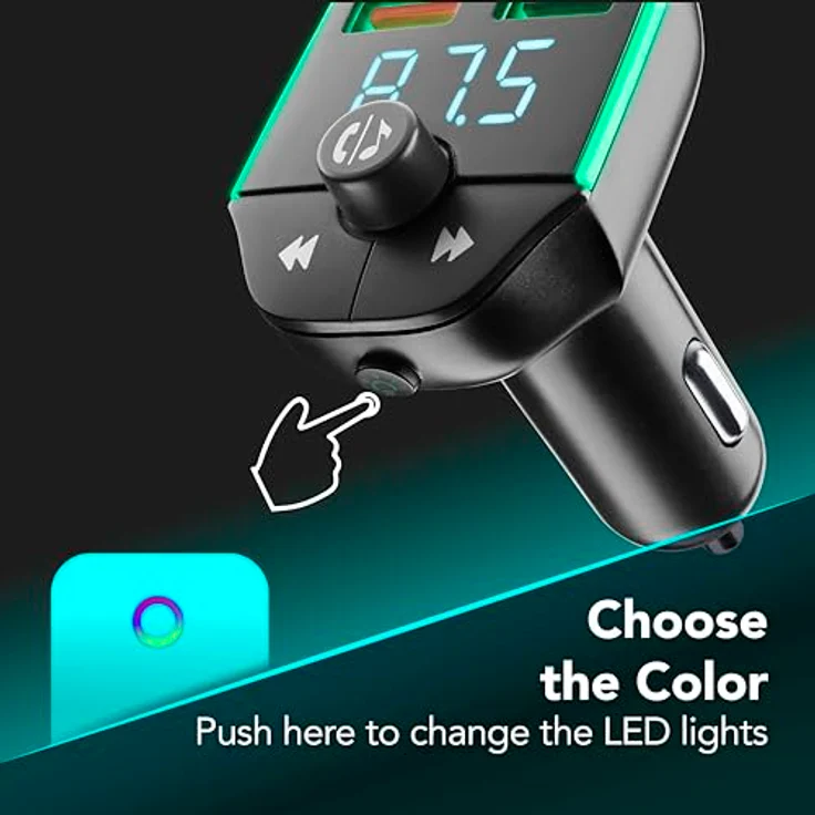 Cellularline Car FM Transmitter, drahtloses Audiosystem mit Bluetooth® Verbindung, Schwarz – Bild 6