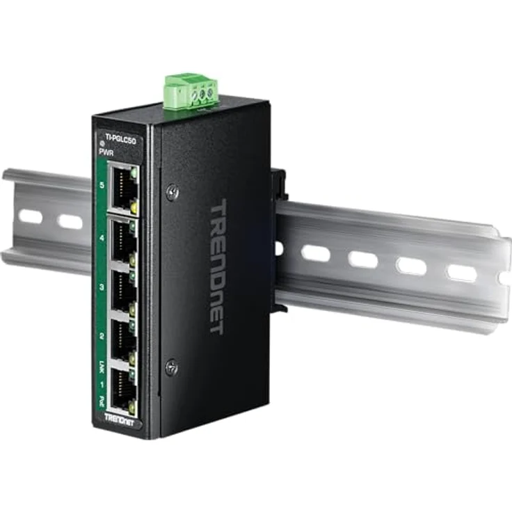 Trendnet TI-PGLC50, 5-Port Industrial Gigabit PoE+ Netzwerk Switch, IP30 Schutz, Betriebstemperatur -40°C bis 75°C, Schwarz – Bild 13