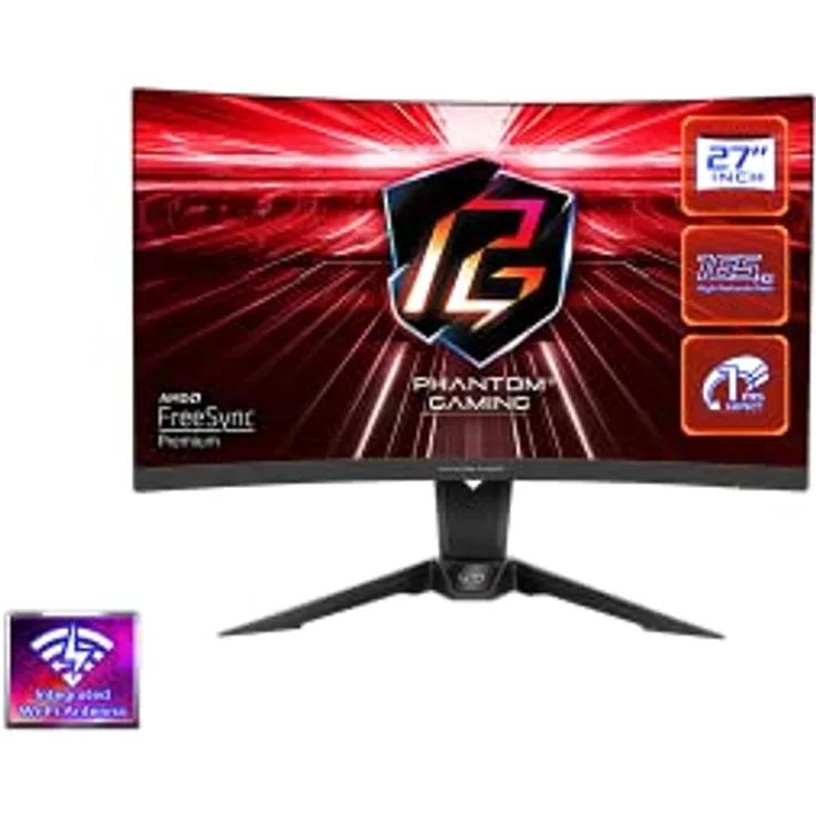 ASRock PG27Q15R2A - 27 Zoll QHD Monitor mit 165Hz, 1ms Reaktionszeit und 2X HDMI/DP, in Schwarz