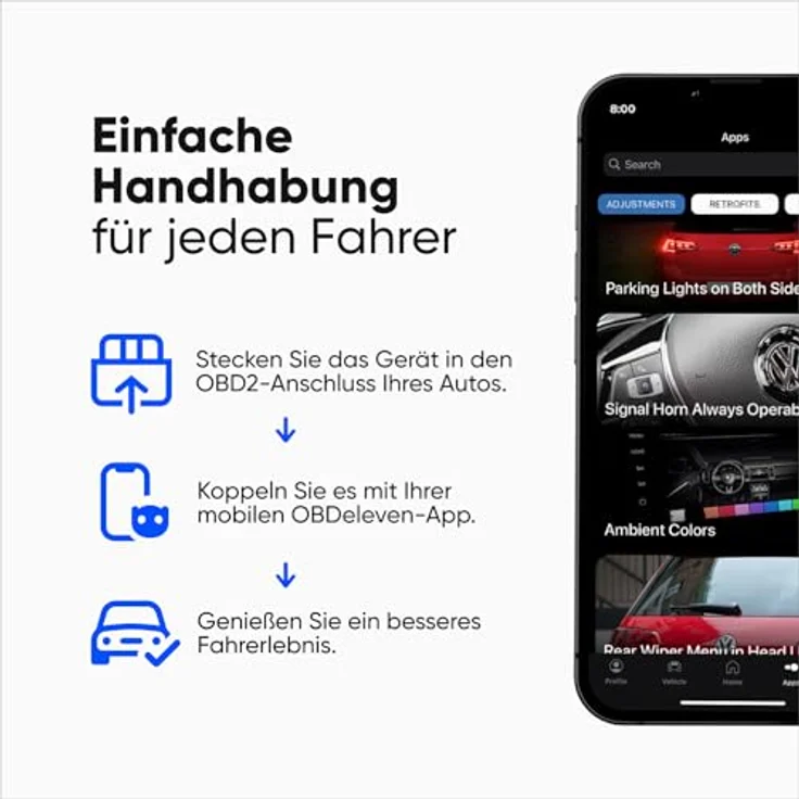 OBDeleven OBD2-Diagnose-Scan-Werkzeug der nächsten Generation, Bluetooth, für Android und iOS iPhone, kabelgebunden – Bild 4