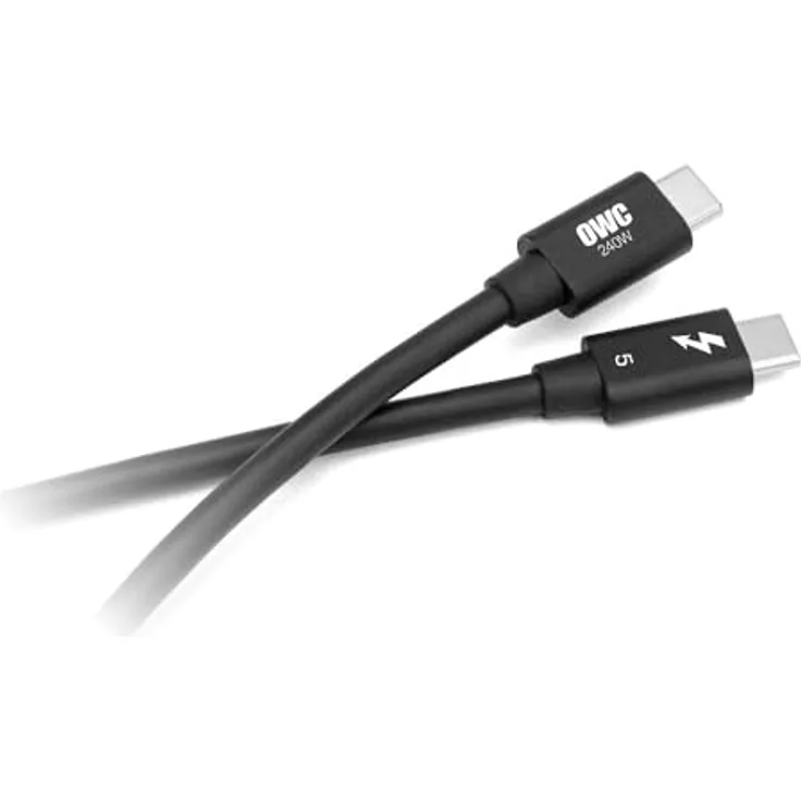 OWC 1 Meter Thunderbolt 5/USB-C Kabel, 80 Gb/s Datengeschwindigkeit, 240 Watt Leistungsabgabe, kompatibel mit Thunderbolt und USB-C Geräten