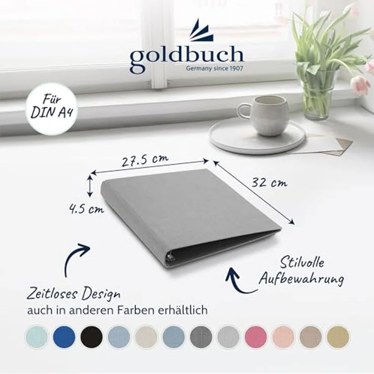 goldbuch Foto-Ringbuch, Bella Vista, 26x32 cm, Leinen, Hellgrau, 37 919 – Bild 3