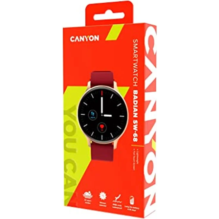 CANYON Smartwatch Badian SW-68 rosé-Gold/red 45mm DE – Bild 4