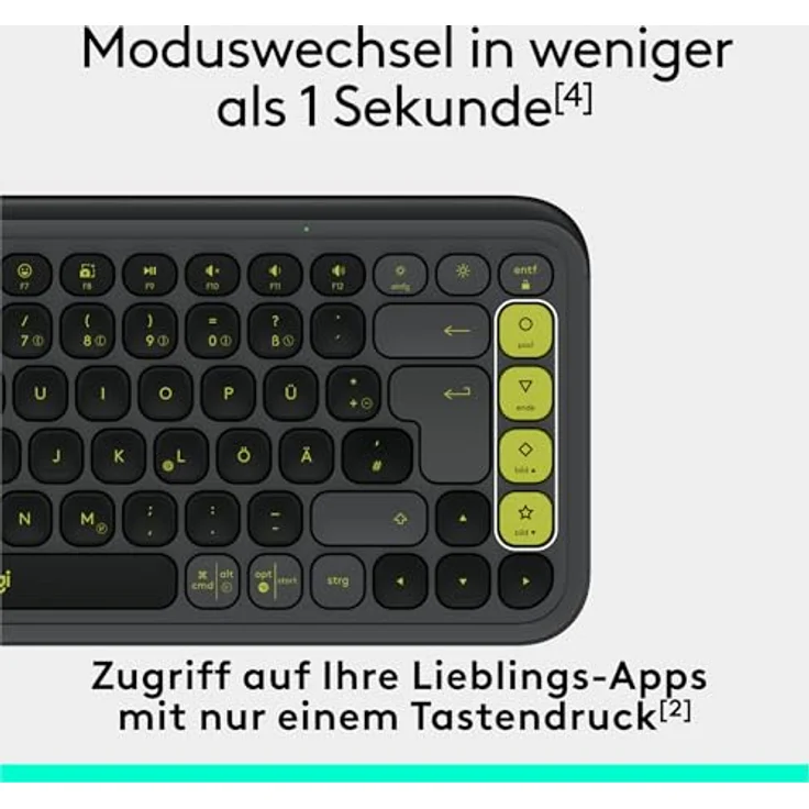 Logitech POP ICON KEYS kabellose Bluetooth-Tastatur, programmierbare Tasten, Easy-Switch, 3 Geräte, Grafit – Bild 5