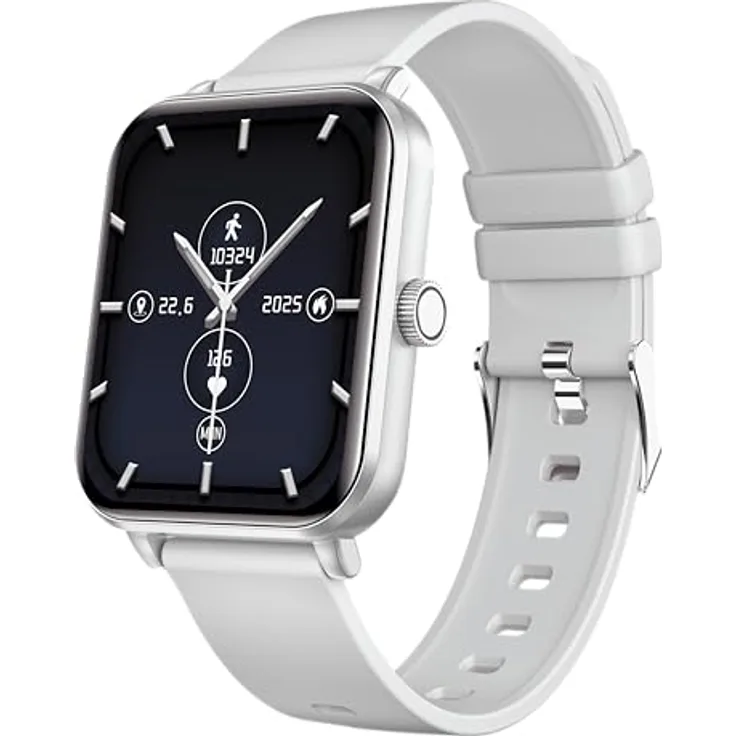MP myPhone Watch Classic 2 Silver großer 260-mah-Akku, eine Woche Akkulaufzeit, Bluetooth-Anrufe, großer 1,85-Zoll-Bildschirm, IP65-Robustheit, mehrere Sportmodi, spezielle App