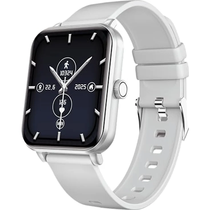 MP myPhone Watch Classic 2 Silver großer 260-mah-Akku, eine Woche Akkulaufzeit, Bluetooth-Anrufe, großer 1,85-Zoll-Bildschirm, IP65-Robustheit, mehrere Sportmodi, spezielle App – Bild 1