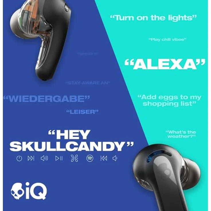 Skullcandy Rail ANC In-Ear Wireless-Kopfhörer mit Noise Cancelling, 27 Std. Akkulaufzeit, Mikro, kompatibel mit iPhone, Android und Bluetooth-Geräten - Schwarz – Bild 4