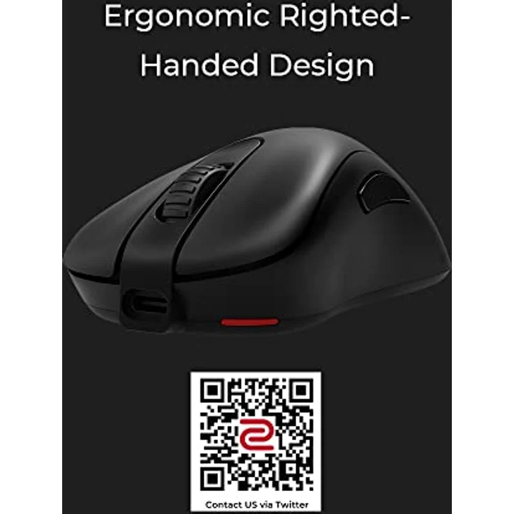 BenQ - Zowie EC3-CW Drahtlose, ergonomische Gaming-Maus für Esports | Verbesserter Empfänger | Mausrad mit 24 Stufen | Ohne Treiber | Mattschwarze Beschichtung | Große Kleine – Bild 2