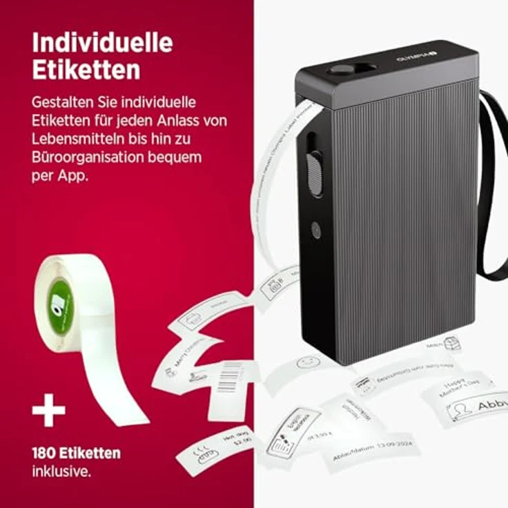 Olympia 6300 Etikettendrucker, Thermodirekt 203 x 203 dpi, max. Etikettenbreite 15mm, Bluetooth-fähig, kompakt für Küche und Büro – Bild 4